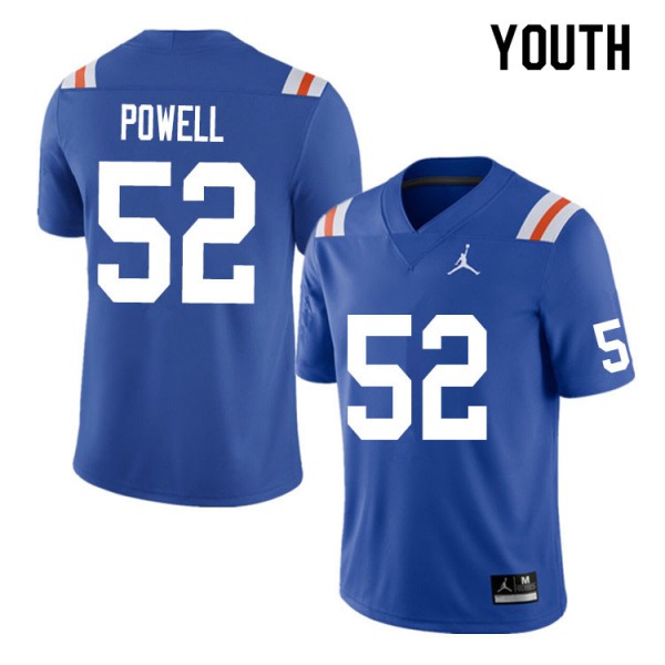 Youth #52 Antwuan Powell Florida Gators College Football Jerseys Throwback
